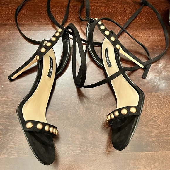 Nine West Suede Studded Sandal Heels - Picture 4 of 4